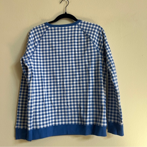 Draper James Blue Natalie Sweatshirt In Gingham - Picture 3 of 3